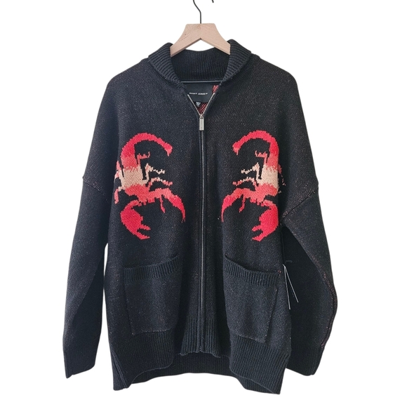 Spirit Jersey Black Wrath Scorpion Knit Full Zip Sweatshirt NWT Unisex - Picture 2 of 10
